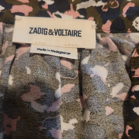 ZADIG & VOLTAIRE Tink Abstract Print Top Blouse Shirt Women’s S Black Multi - Picture 11 of 14